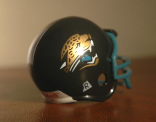 Jacksonville Jaguars Riddell NFL Pocket Pro Helmet Custom Throwback with Alternate Teal mask  WESTBROOKSPORTSCARDS   